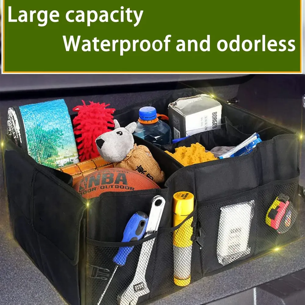 Car Trunk Organizer, Custom-Fit For Car, Foldable Car Trunk Storage Box, Storage Bag, Waterproof, Dust-proof, Stain-Resistant, Car Accessories WARL229