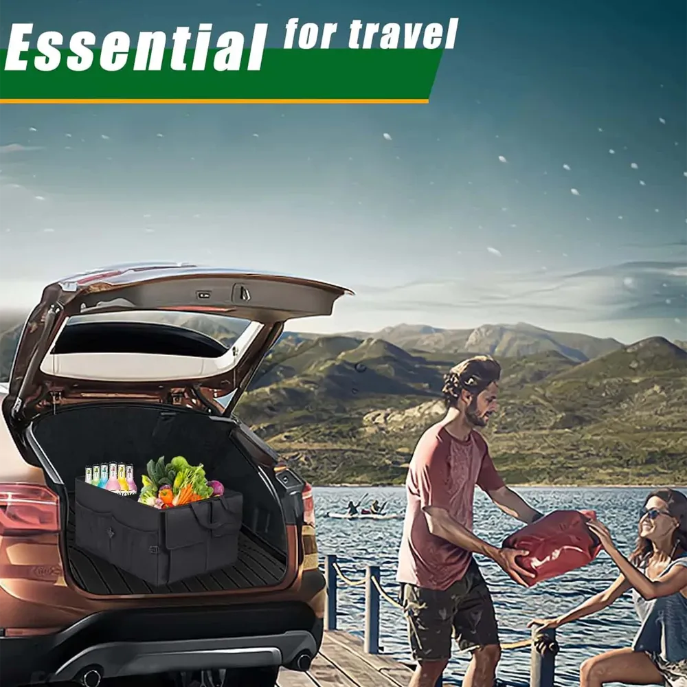 Car Trunk Organizer, Custom-Fit For Car, Foldable Car Trunk Storage Box, Storage Bag, Waterproof, Dust-proof, Stain-Resistant, Car Accessories WARL229