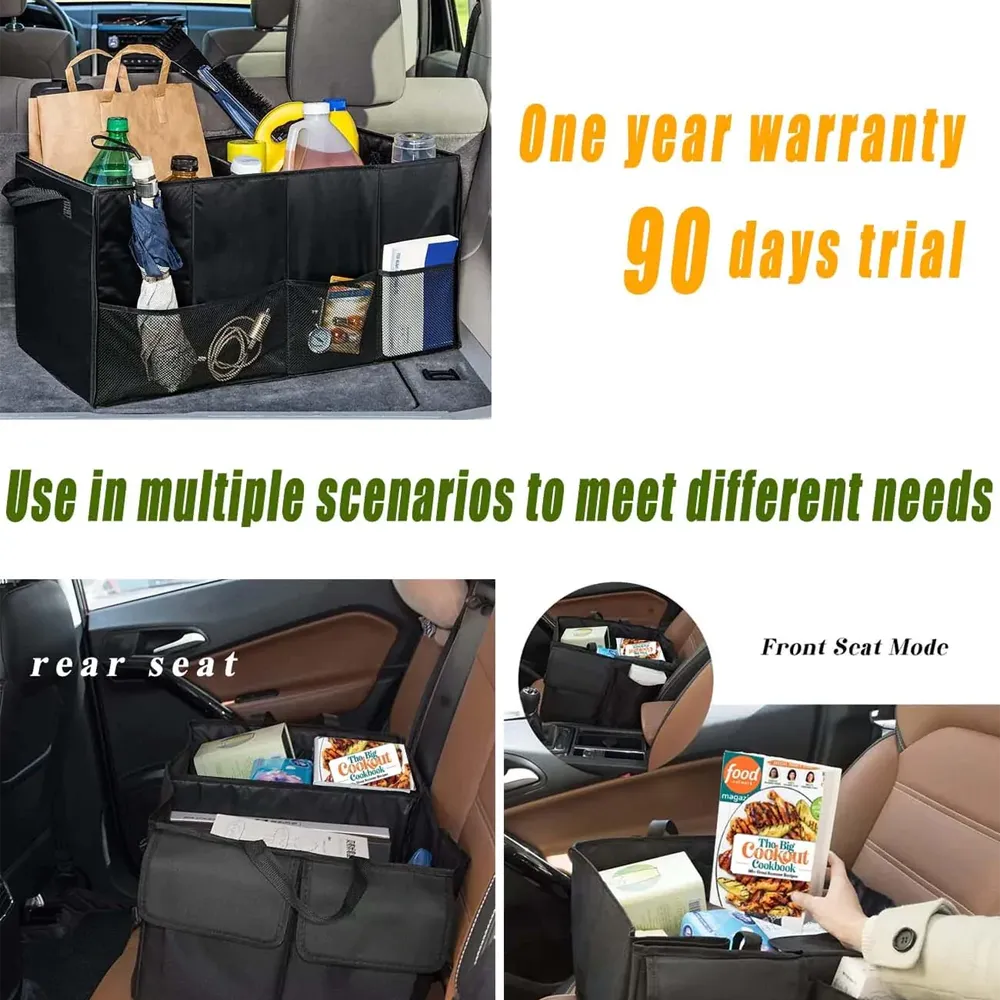 Car Trunk Organizer, Custom-Fit For Car, Foldable Car Trunk Storage Box, Storage Bag, Waterproof, Dust-proof, Stain-Resistant, Car Accessories WARL229