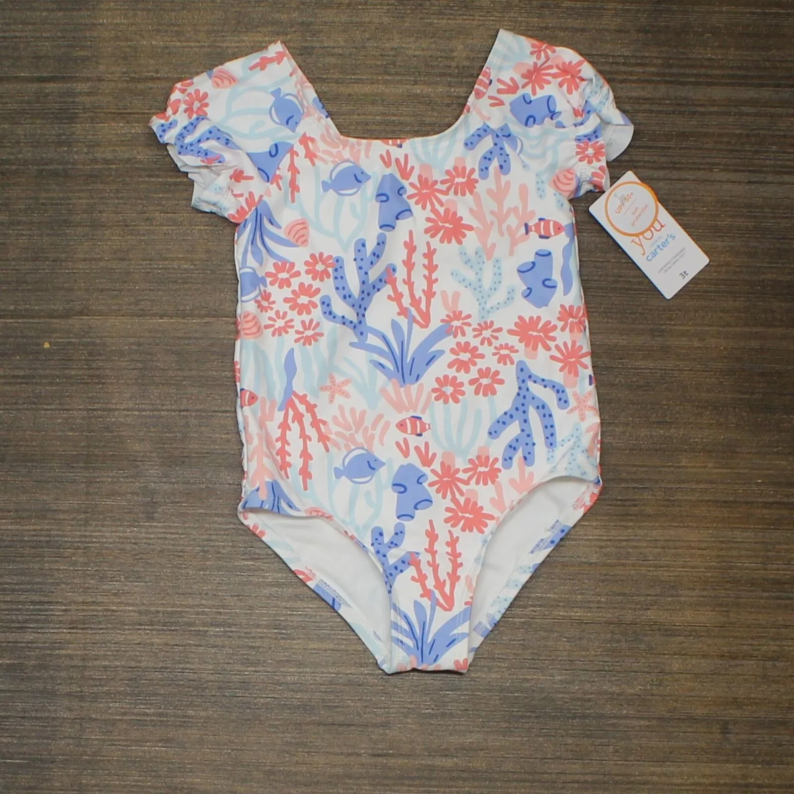 Carter's Just One You Toddler Girls' Coral Print One Piece Swimsuit