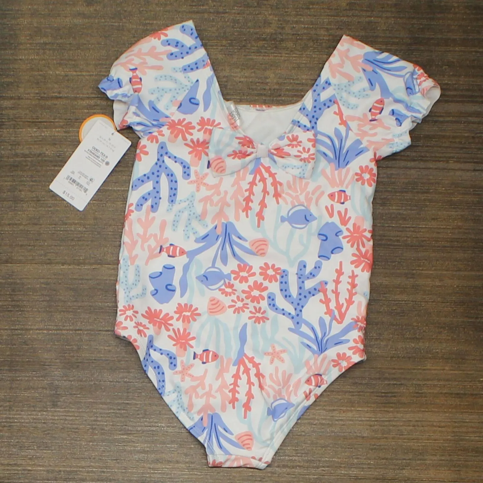 Carter's Just One You Toddler Girls' Coral Print One Piece Swimsuit