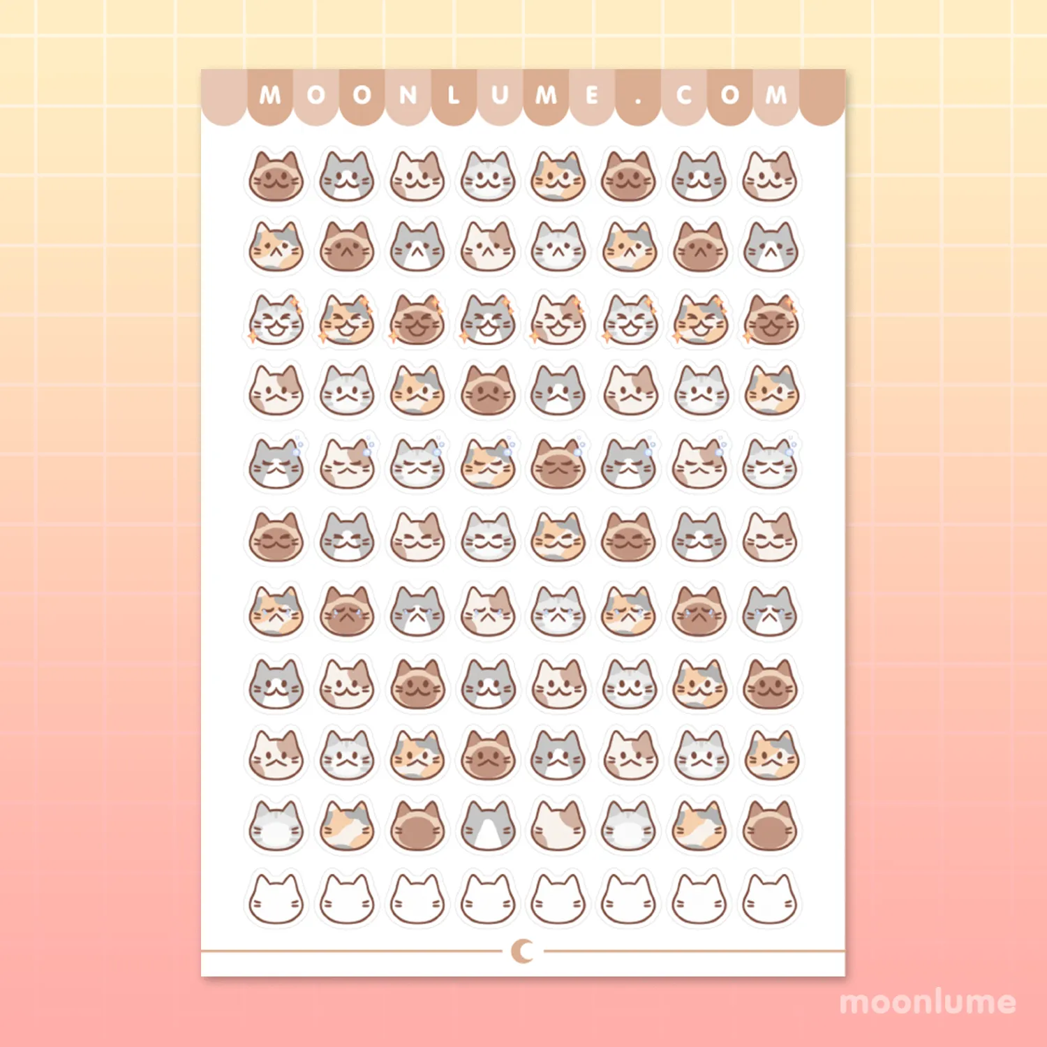 Cat Moods - matte vinyl sticker sheet