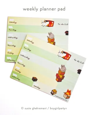 Cat Weekly Planner Pad — Work from Home / Co Worker Gift
