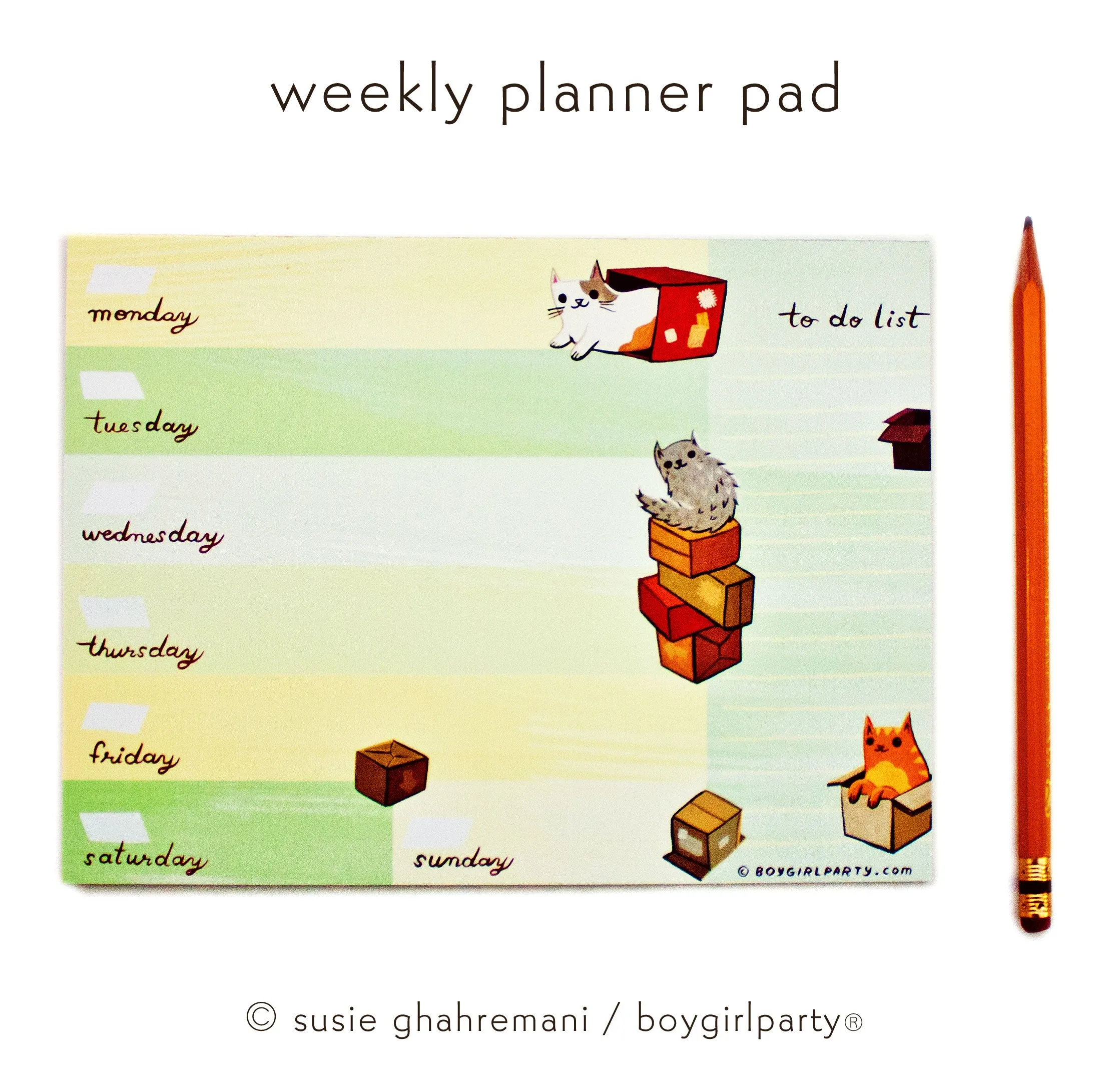 Cat Weekly Planner Pad — Work from Home / Co Worker Gift