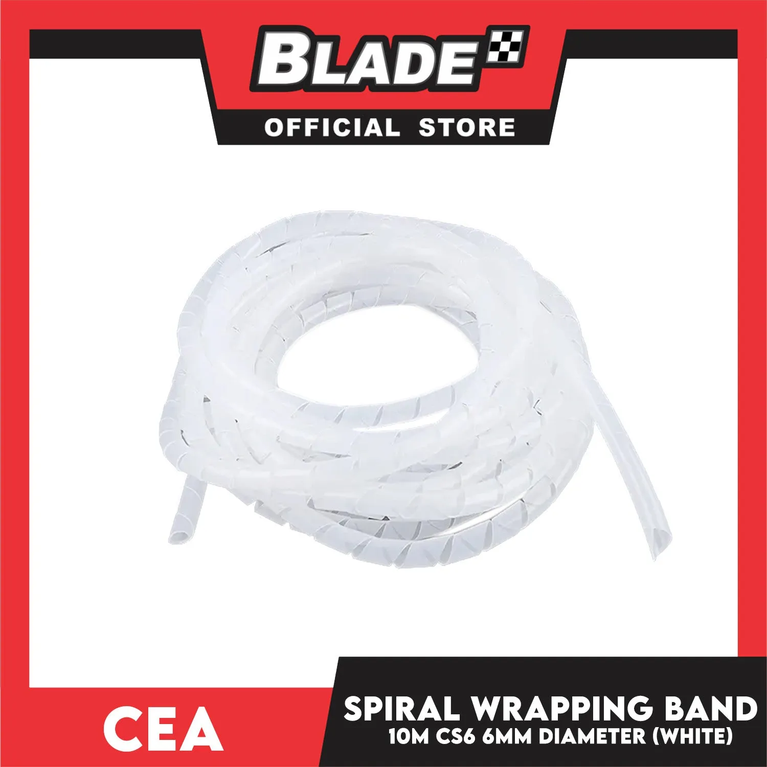 Cea 10meters Spiral Wrapping Band 6mm Diameter (White) CS6