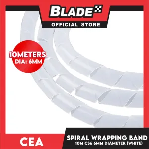 Cea 10meters Spiral Wrapping Band 6mm Diameter (White) CS6