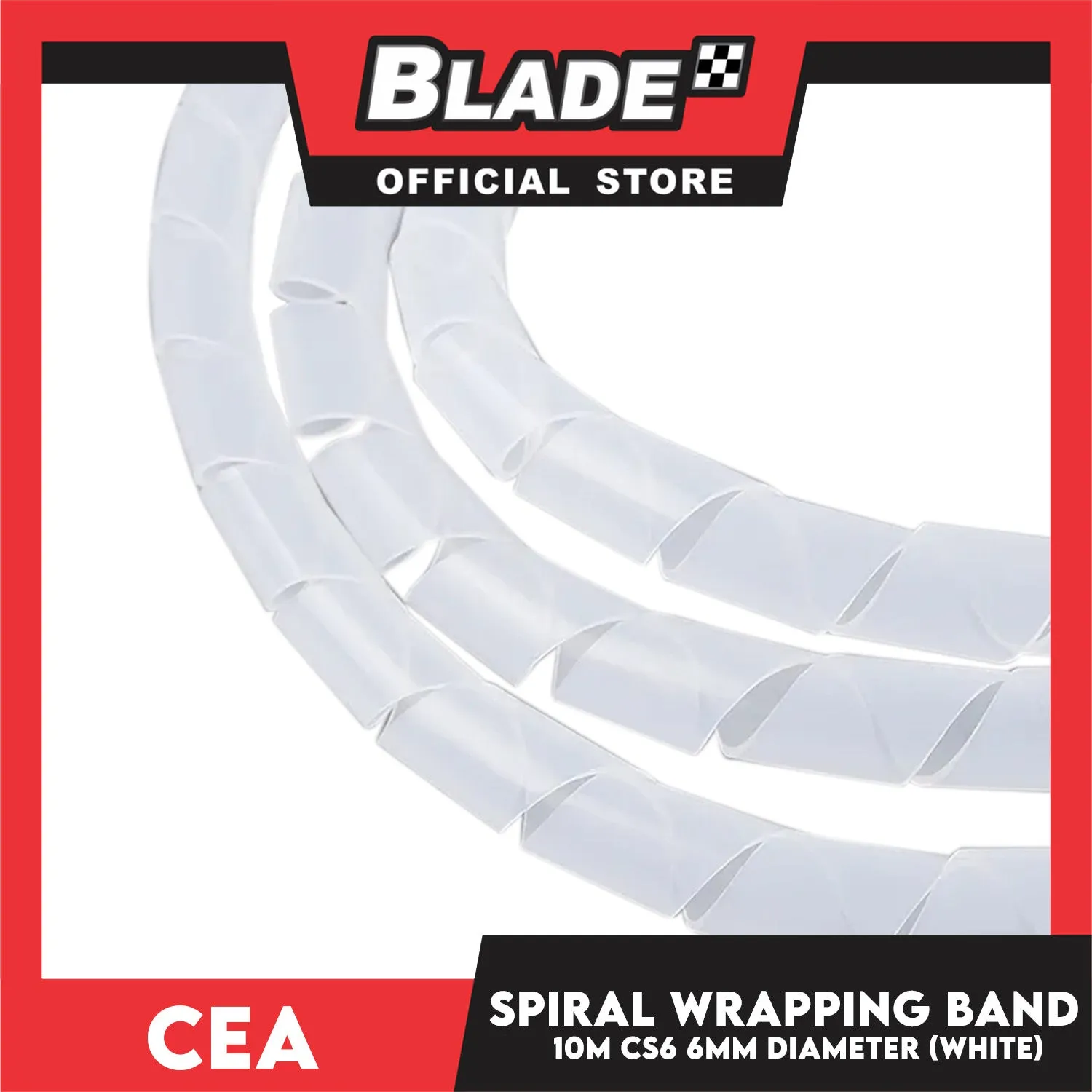Cea 10meters Spiral Wrapping Band 6mm Diameter (White) CS6