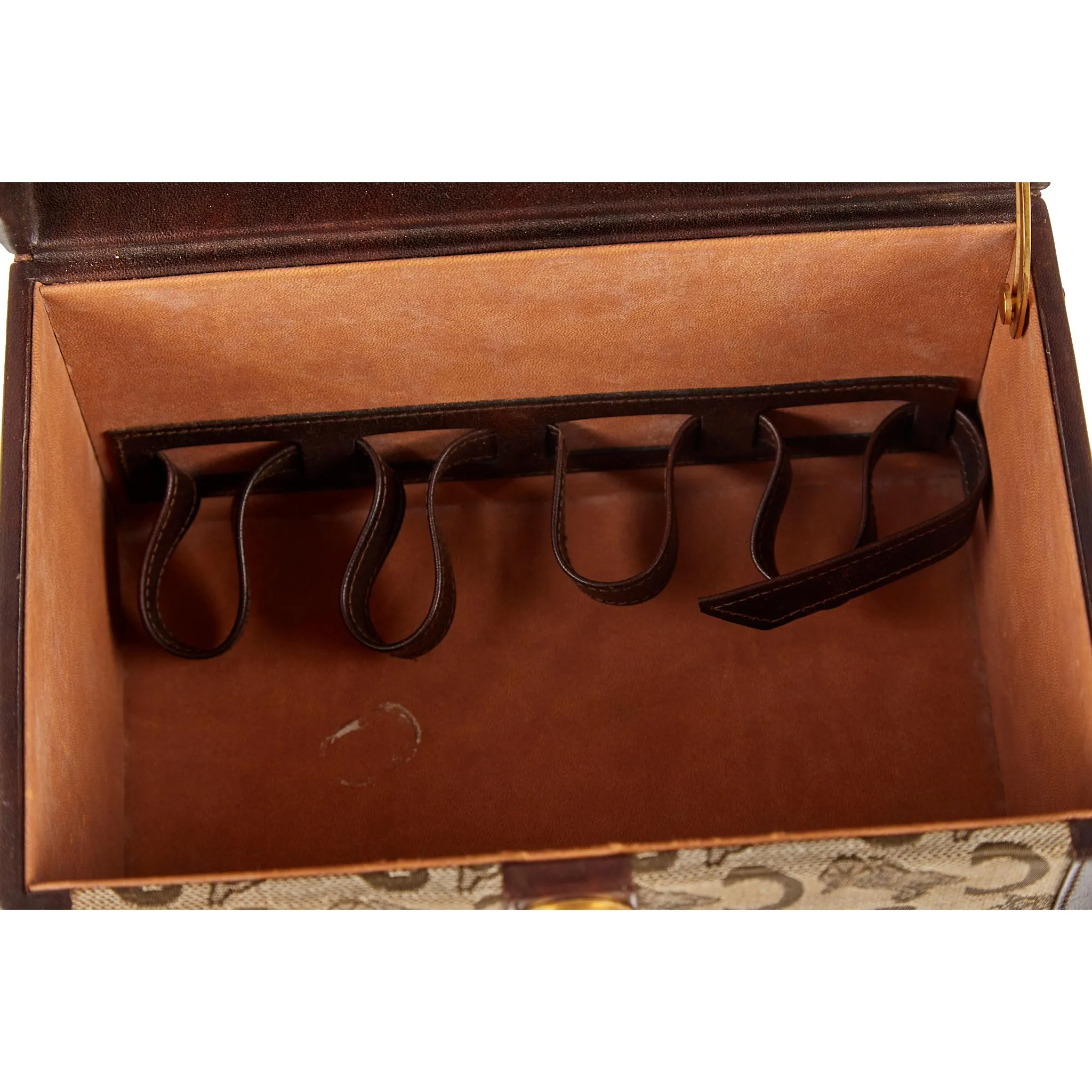 Celine Brown Logo Macadam Vanity Bag