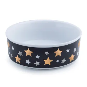 Ceramic Dog Bowl - Metallic Stars