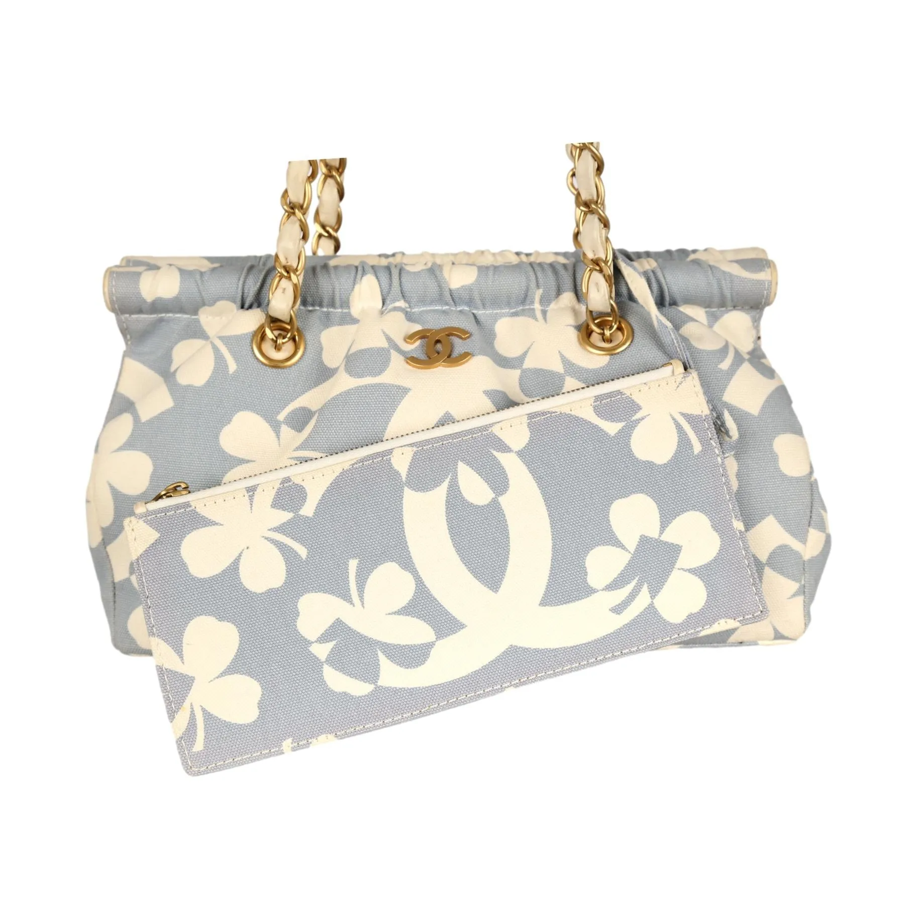 Chanel Baby Blue Clover Logo Shoulder bag