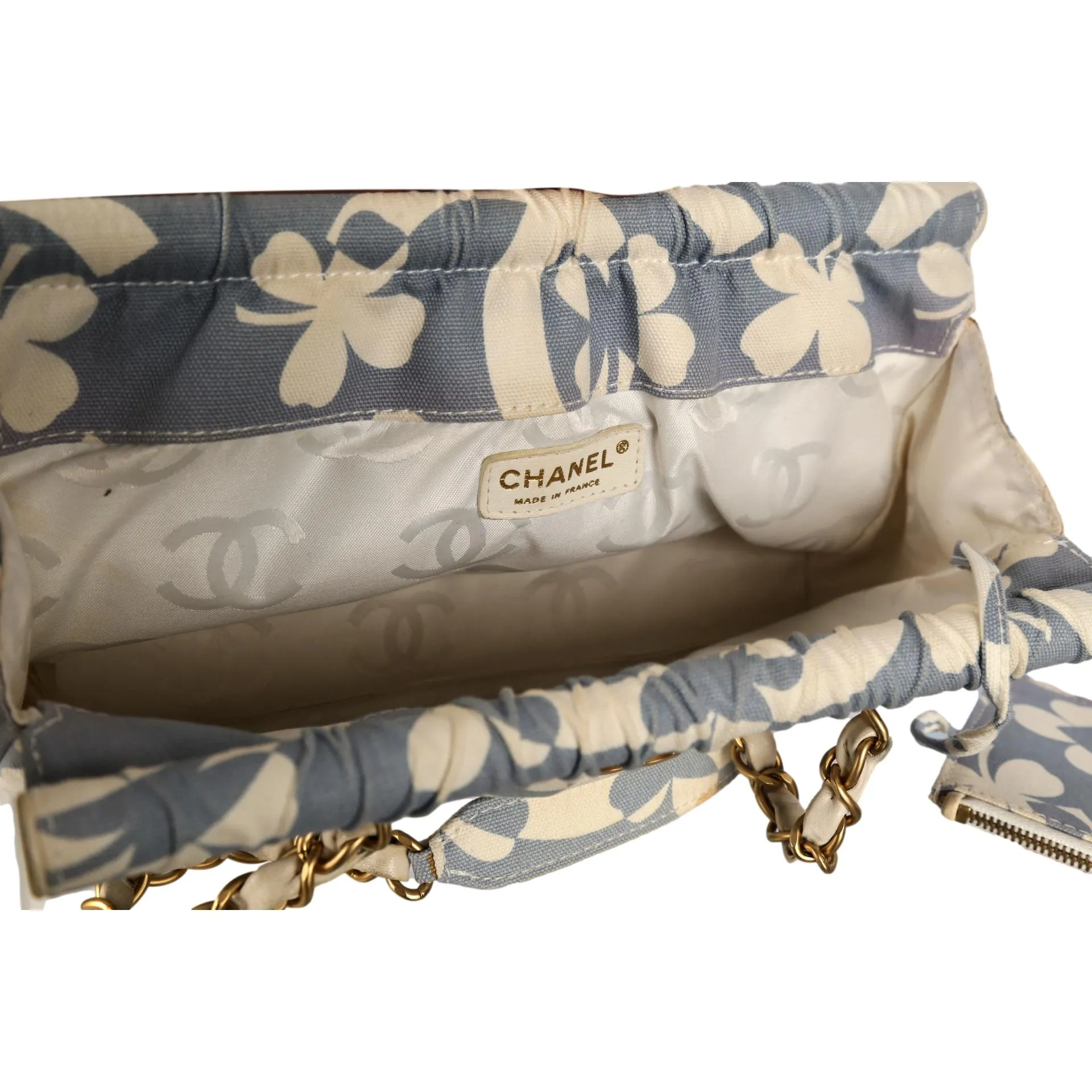 Chanel Baby Blue Clover Logo Shoulder bag