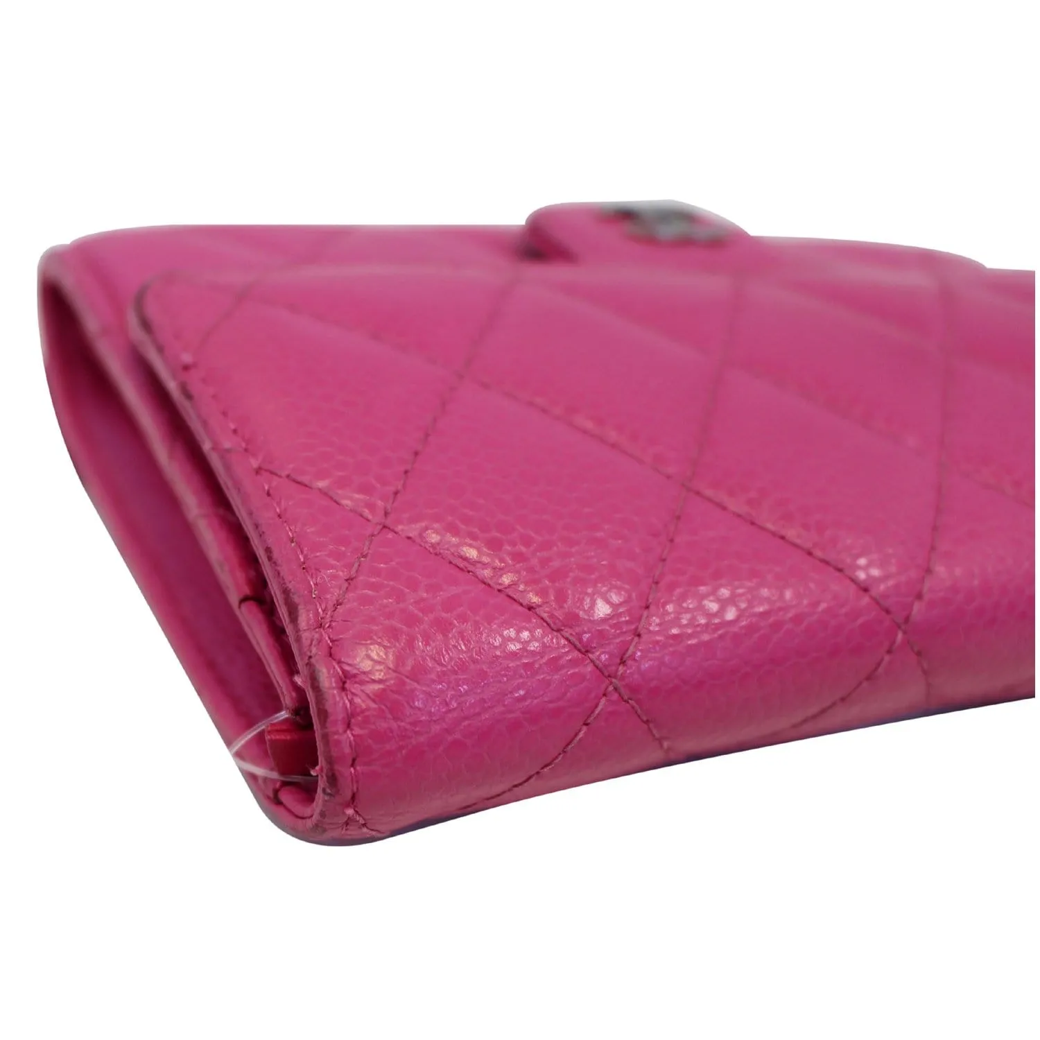 CHANEL Classic Flap Caviar Leather Wallet Pink