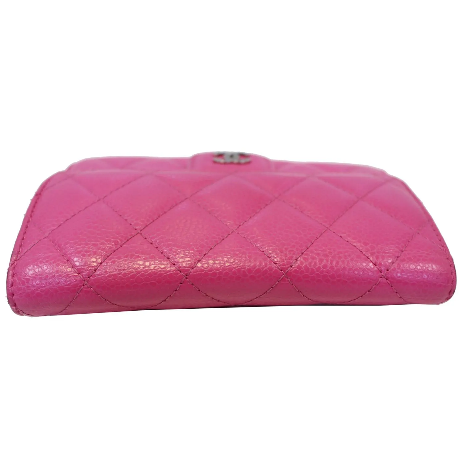 CHANEL Classic Flap Caviar Leather Wallet Pink