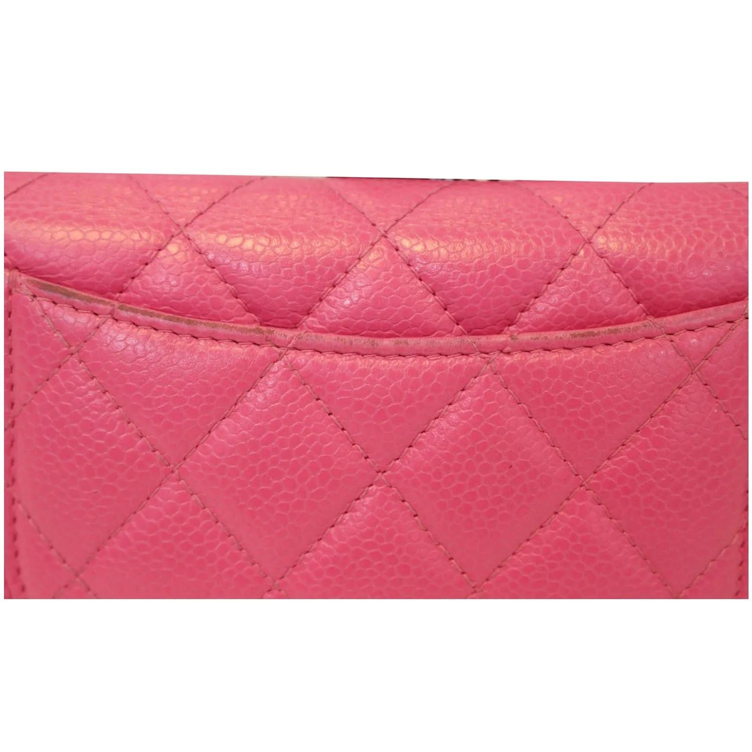 CHANEL Classic Flap Caviar Leather Wallet Pink