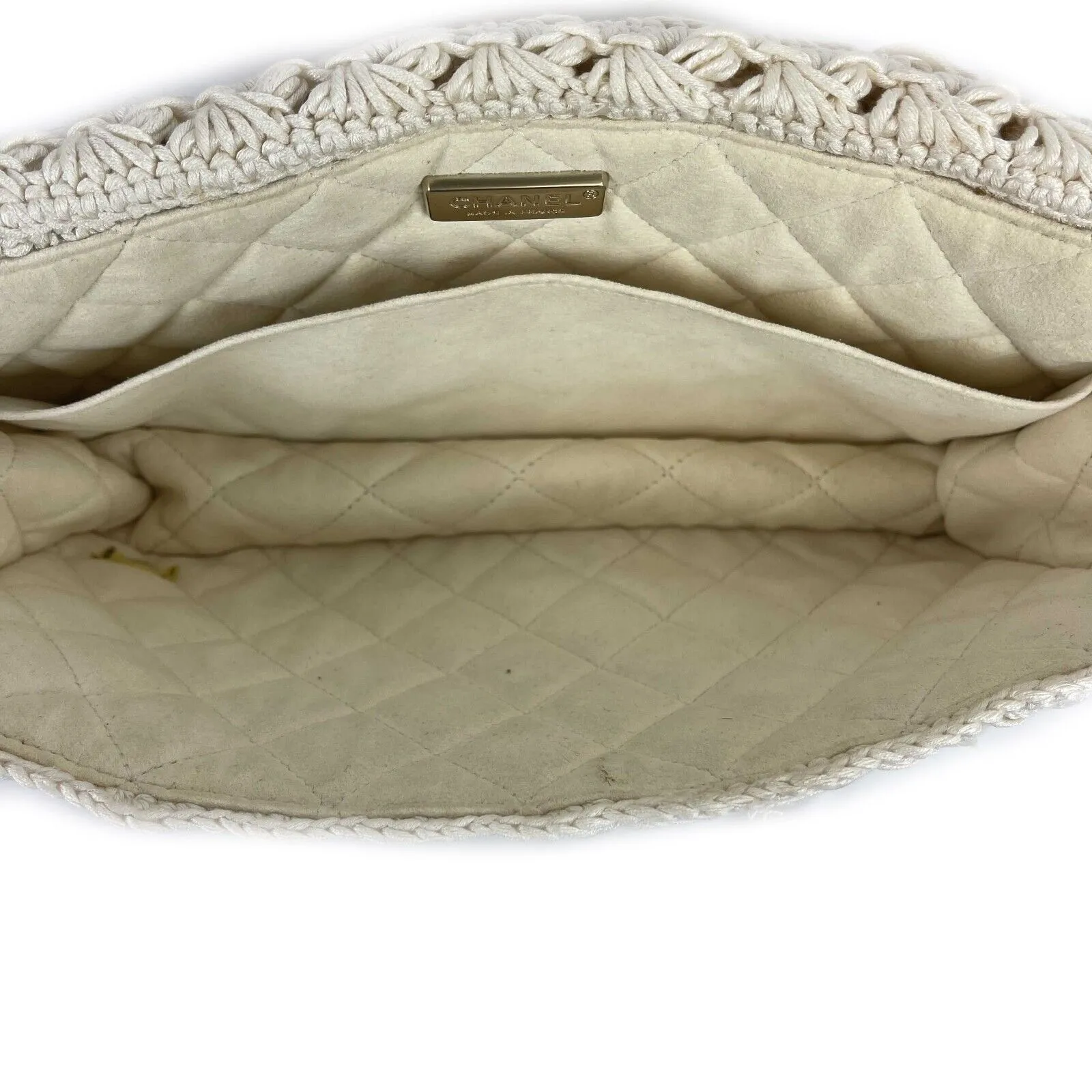CHANEL - Runway Crochet Camellia Flap Bag - Spring 2010 - Ivory