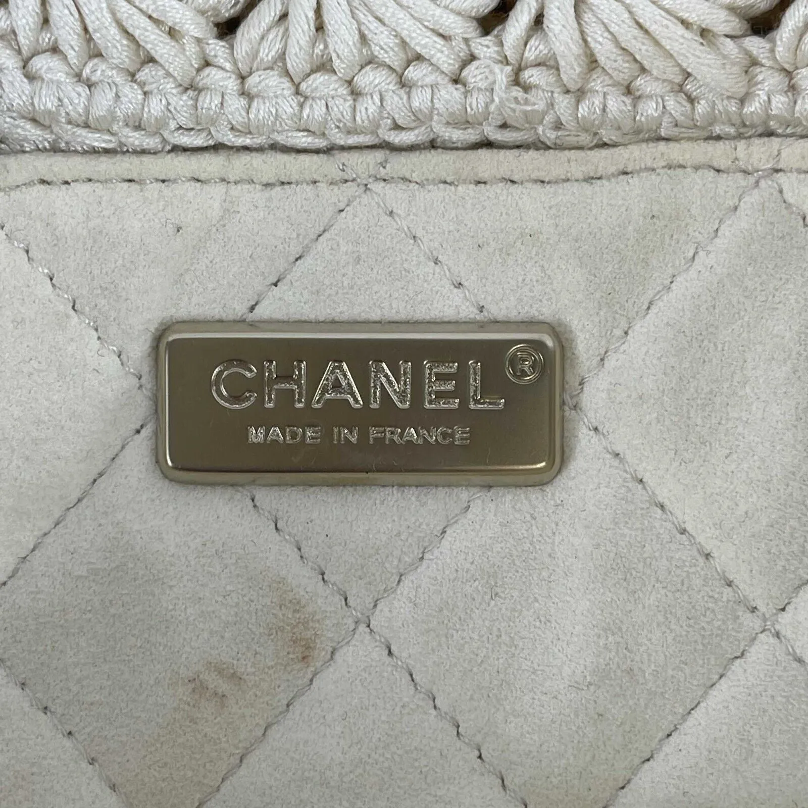 CHANEL - Runway Crochet Camellia Flap Bag - Spring 2010 - Ivory