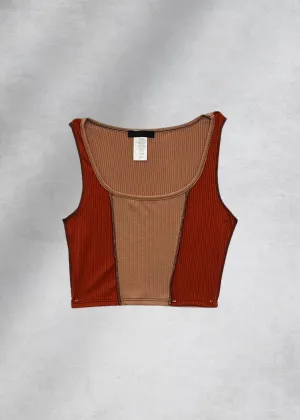Charlotte Contrast Crop Top - Rust
