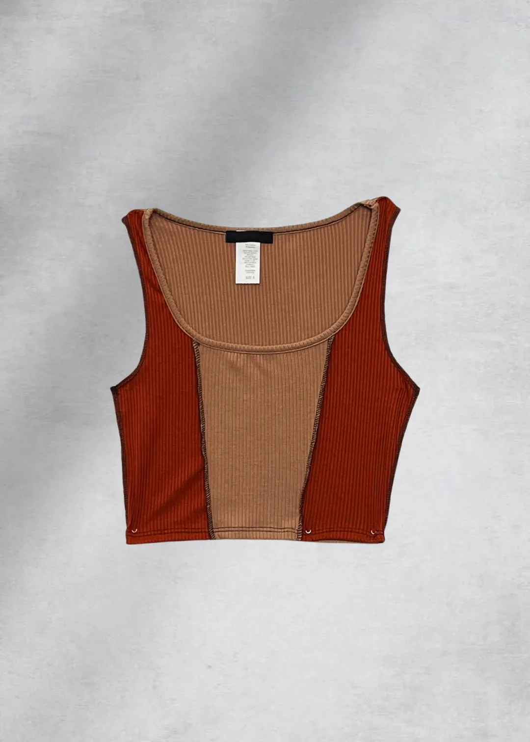 Charlotte Contrast Crop Top - Rust