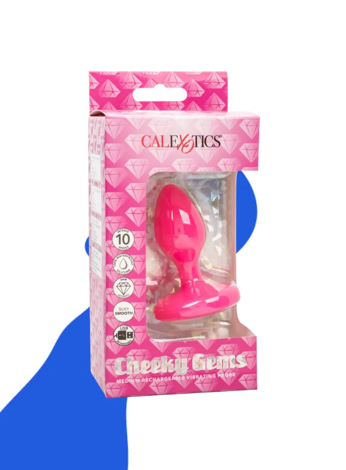 Cheeky Gems MEDIUM RECHARGEABLE VIBRATING Butt Plug Hot Pink