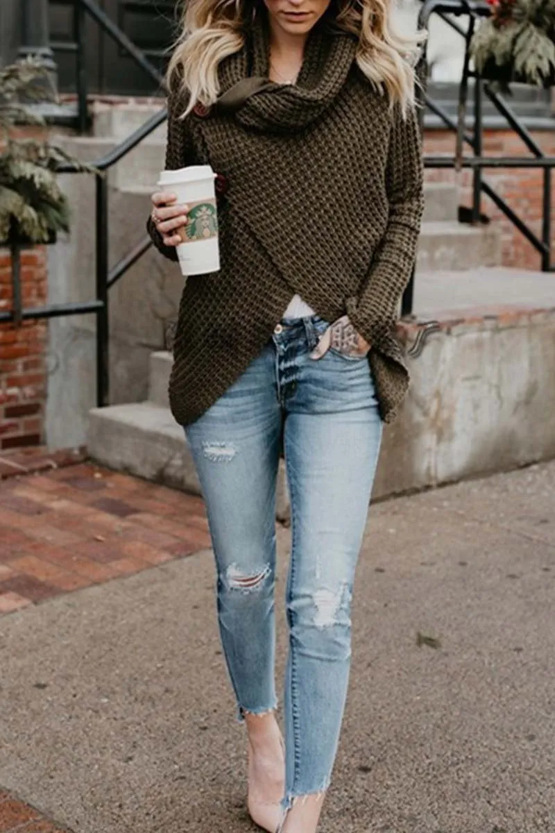 Chicindress Irregular Winter Shawl Sweater(5 Colors)