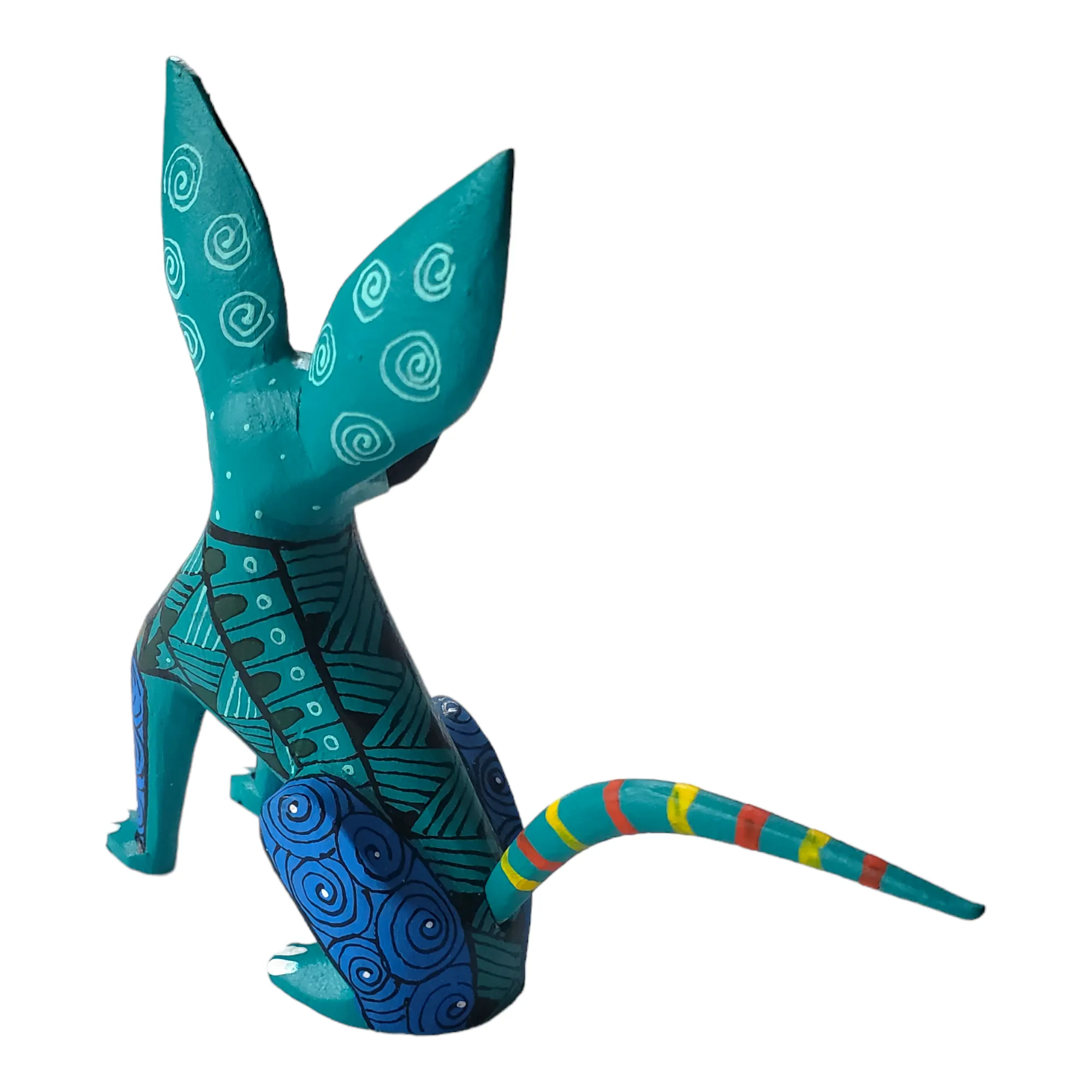 Chihuahua Dog Alebrije Wood Carving Oaxacan Folk Art