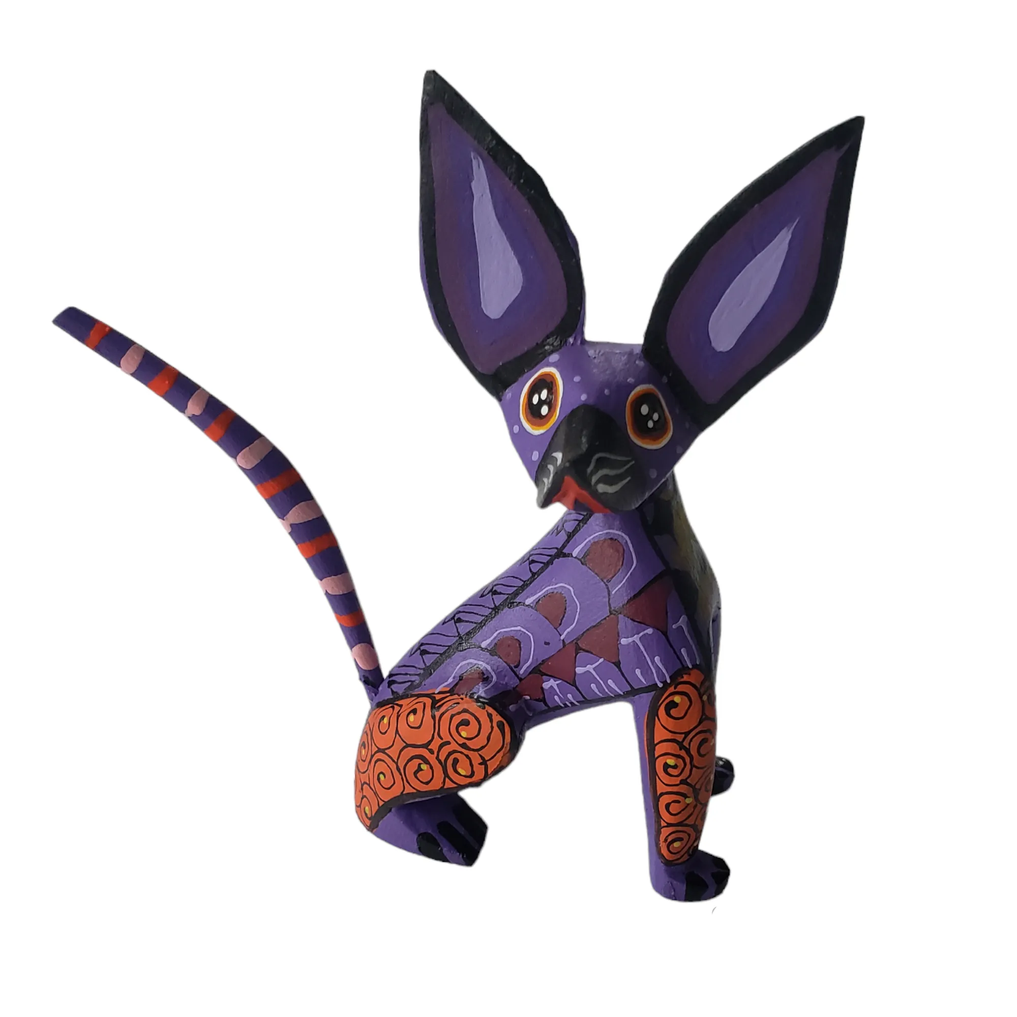 Chihuahua Dog Alebrije Wood Carving Oaxacan Folk Art