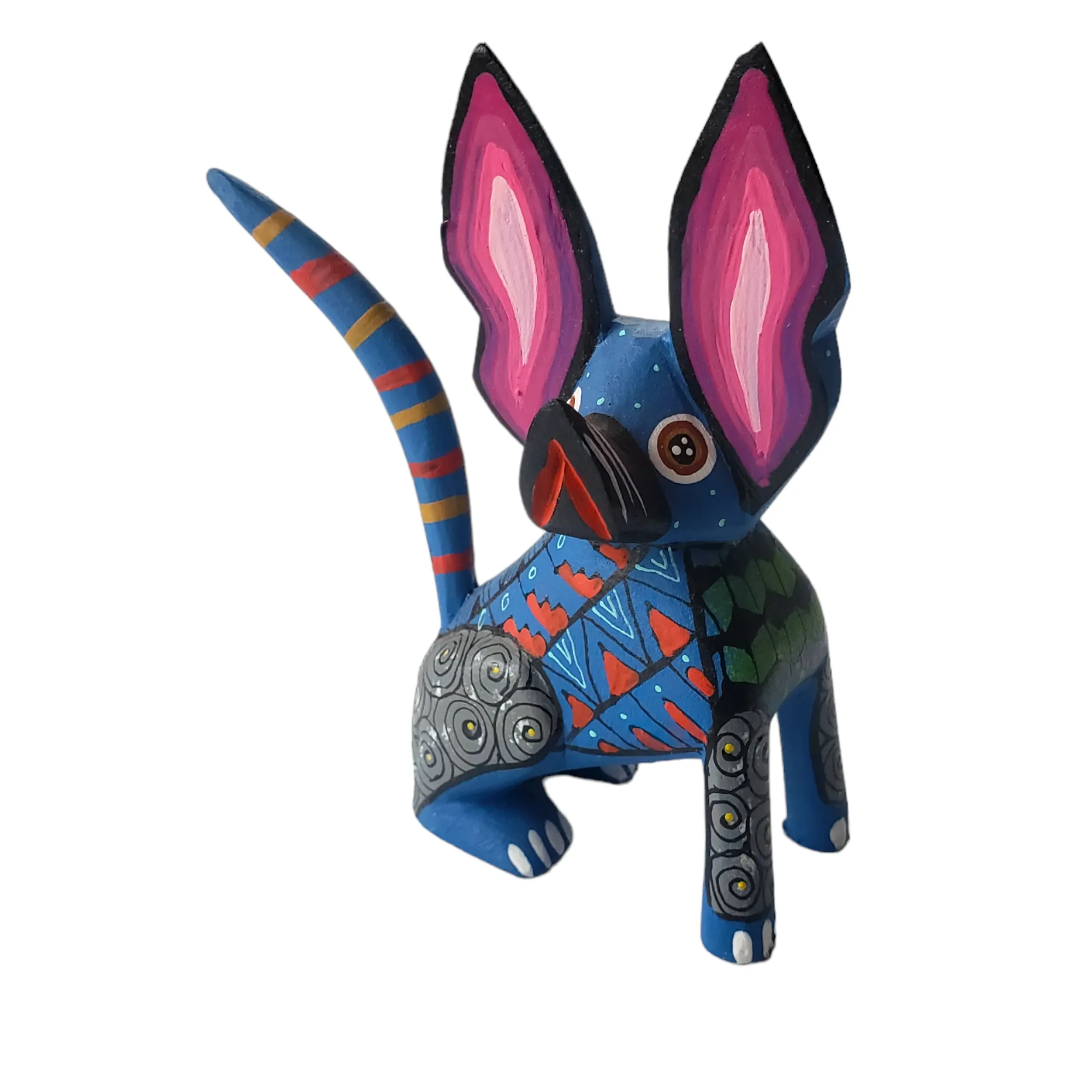 Chihuahua Dog Alebrije Wood Carving Oaxacan Folk Art