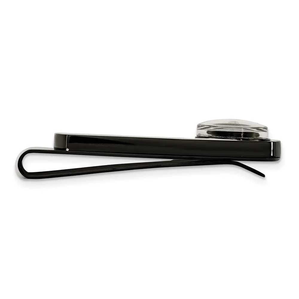 Chisel Stainless Steel Polished Black IP-plated Functional Compass Money Clip