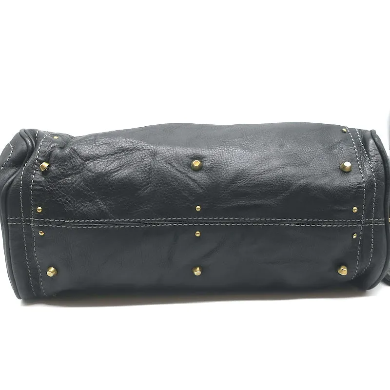 Chloe Paddington Shoulder Bag Black Leather