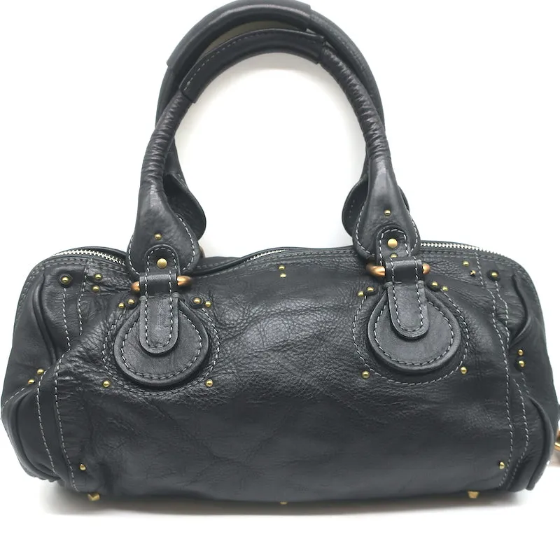 Chloe Paddington Shoulder Bag Black Leather