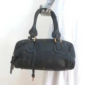 Chloe Paddington Shoulder Bag Black Leather