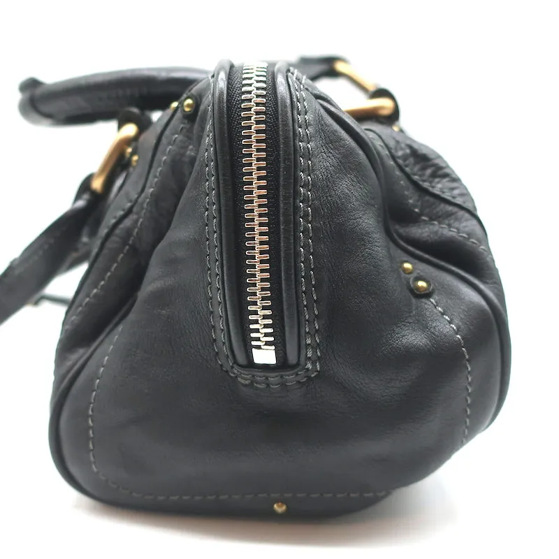 Chloe Paddington Shoulder Bag Black Leather