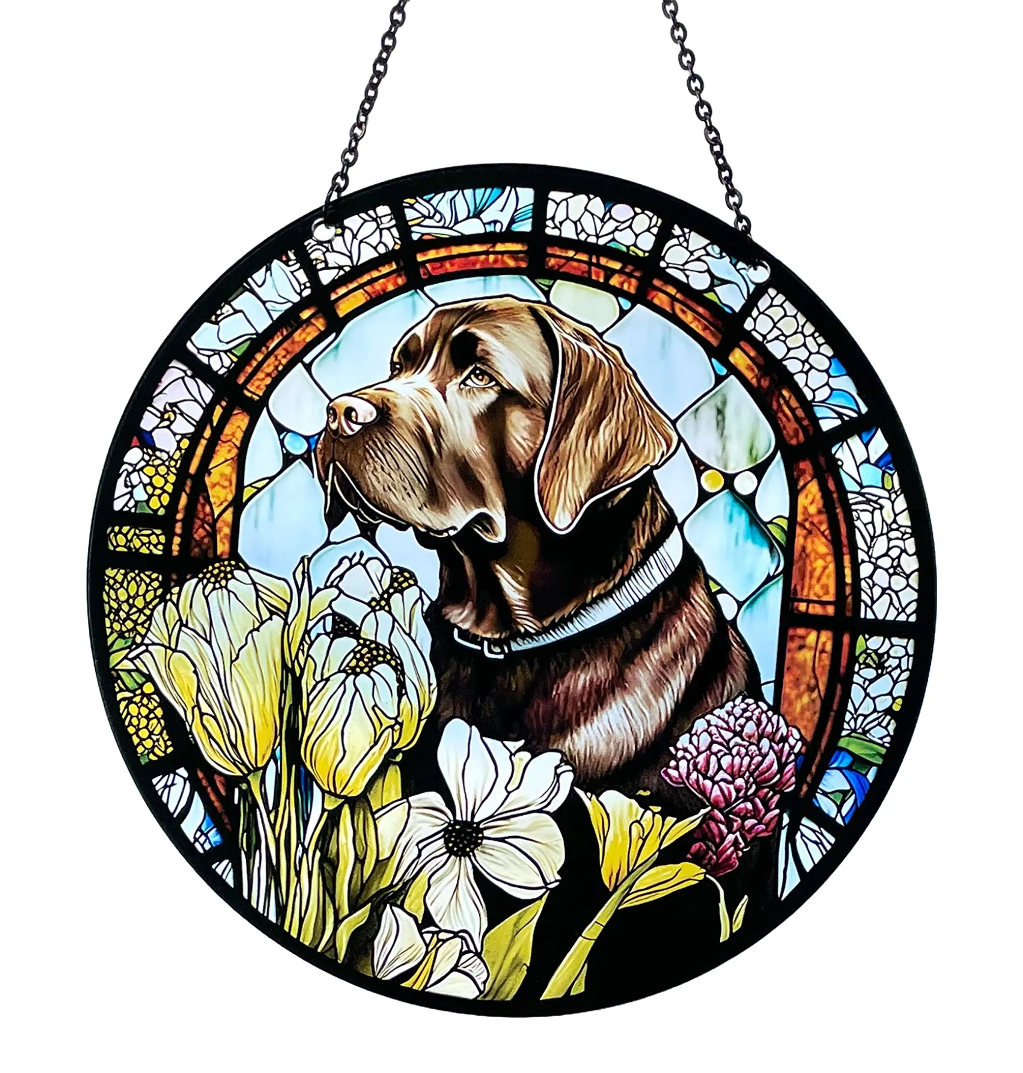 Chocolate Labrador Acrylic Suncatcher with Chain #SC118 by d'ears