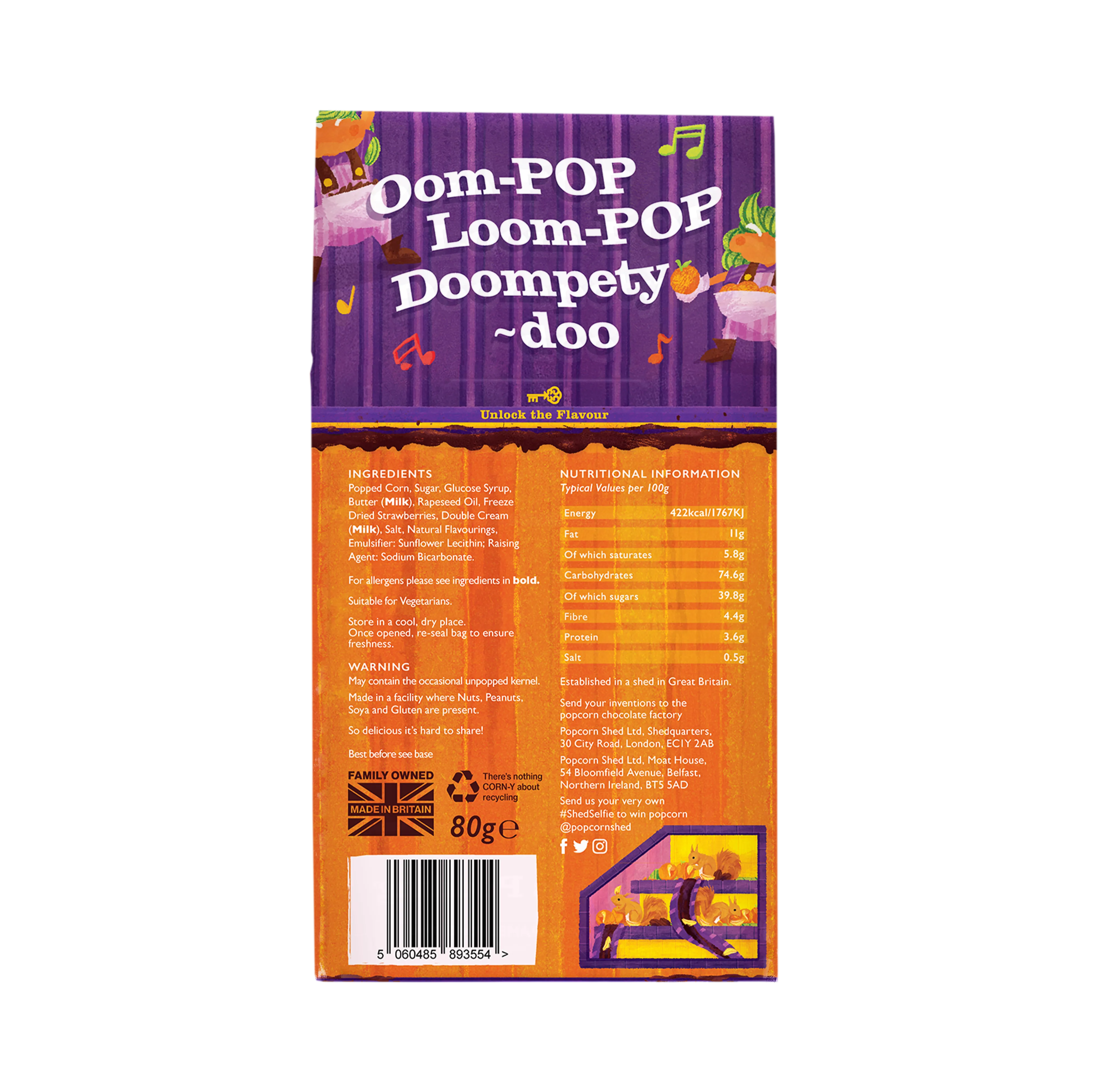Chocolate Orange Popcorn Shed 10 x 80g