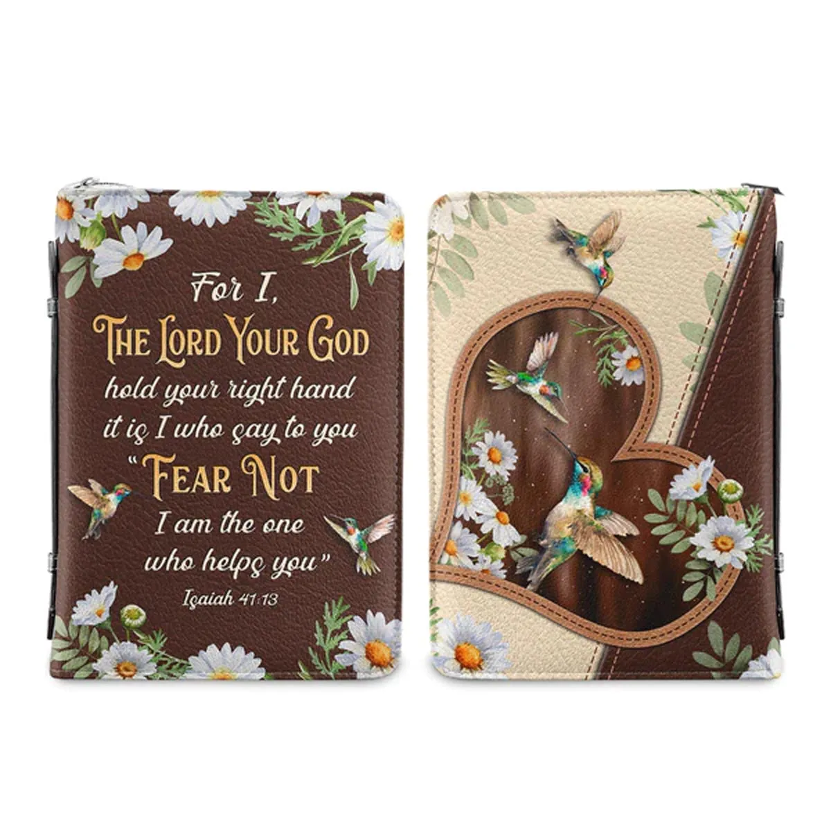 Christianart Bible Cover - Fear Not I Am The One Who Helps You Isaiah 41:13 - Personalized Bible Cover - Bible Cover For Women - CABBBCV33070324.