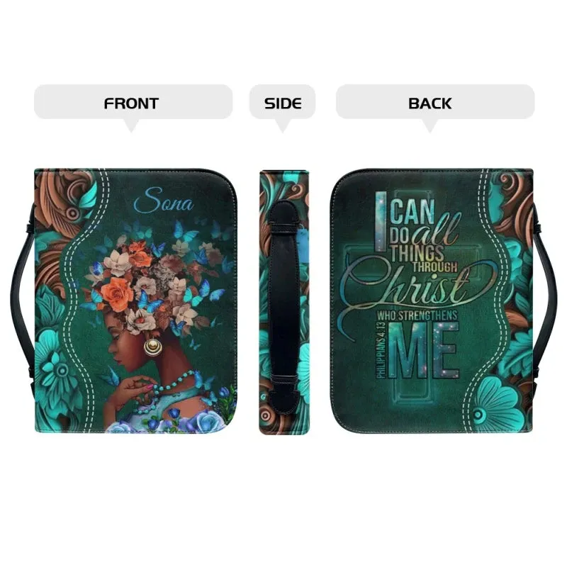 Christianartbag Bible Cover - I Can Do All Things Through Christ Philippians 4:13 Bible Cover - Personalized Bible Cover - Empowered Grace Bible Cover - CABBBCV01270823.