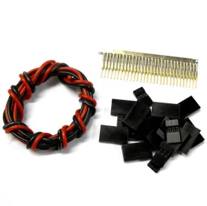 CL7F10 Futaba Female Gold Plated x 10 & 1m 18AWG Black Red Battery Repair Kit 6v