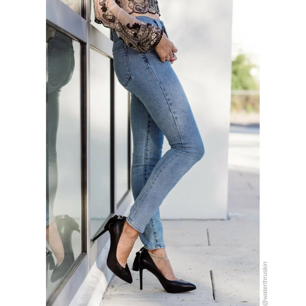 Classic Vegan Leather & Vegan Silk Tassels | Midnight Black