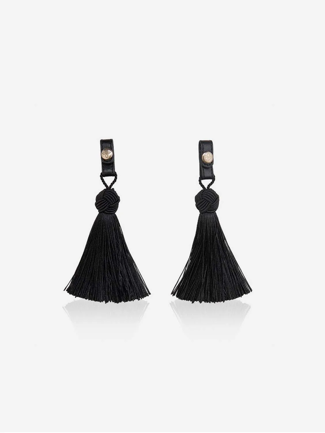 Classic Vegan Leather & Vegan Silk Tassels | Midnight Black