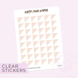 Clear Corner Triangle Stickers in Blush Pink