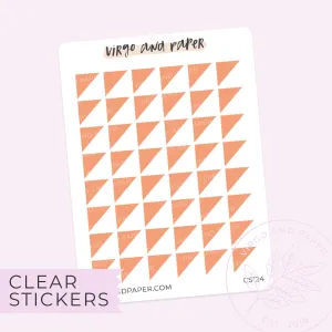 Clear Corner Triangle Stickers in Coral