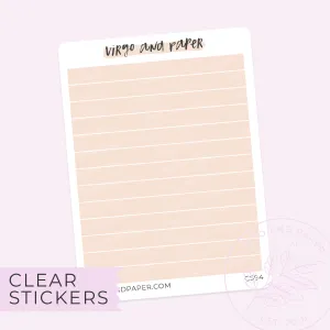 Clear Washi Strip Stickers in Blush Pink