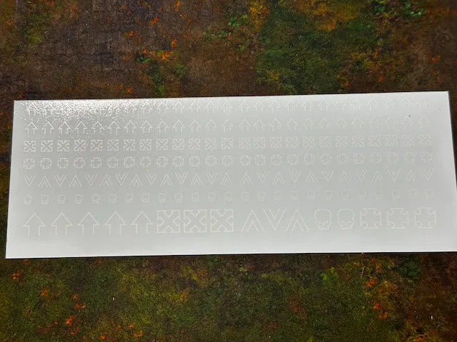 Clearance Decal Set - Outline Squad Markings - White Chevron