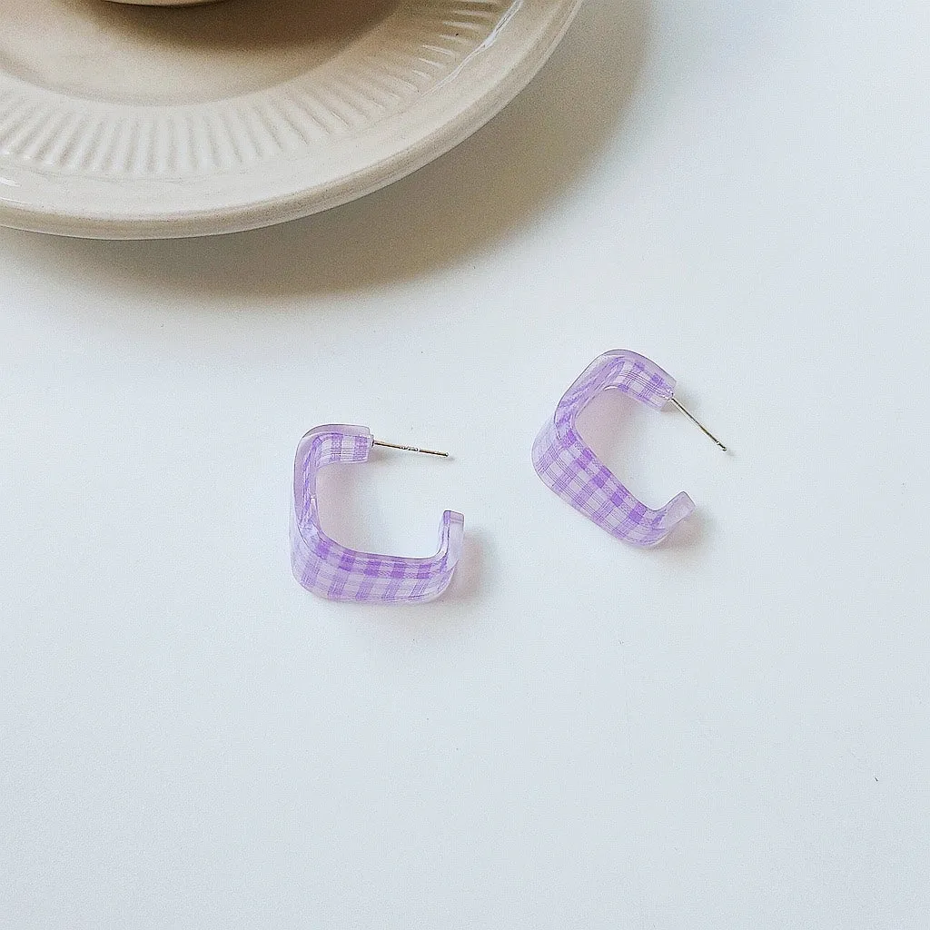 [Clearance] Gingham Earrings (3 Colors)