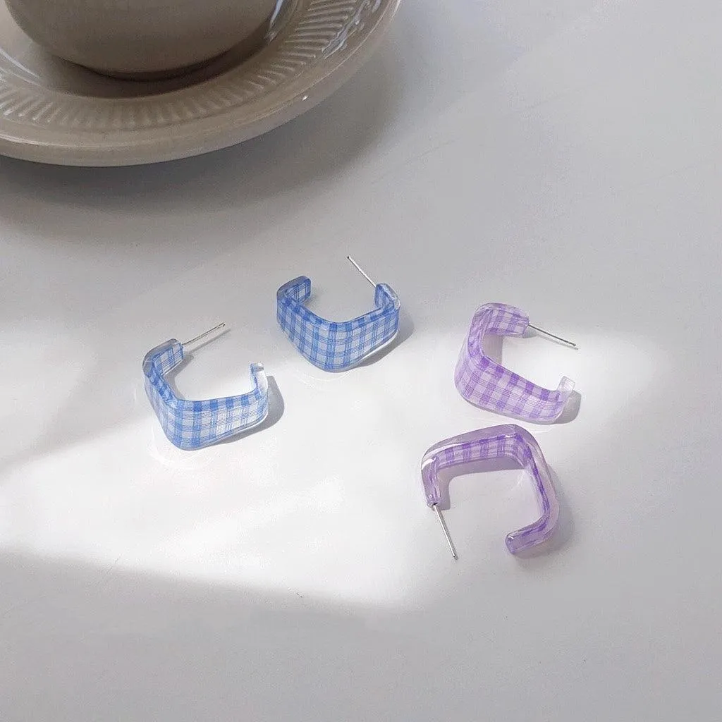 [Clearance] Gingham Earrings (3 Colors)
