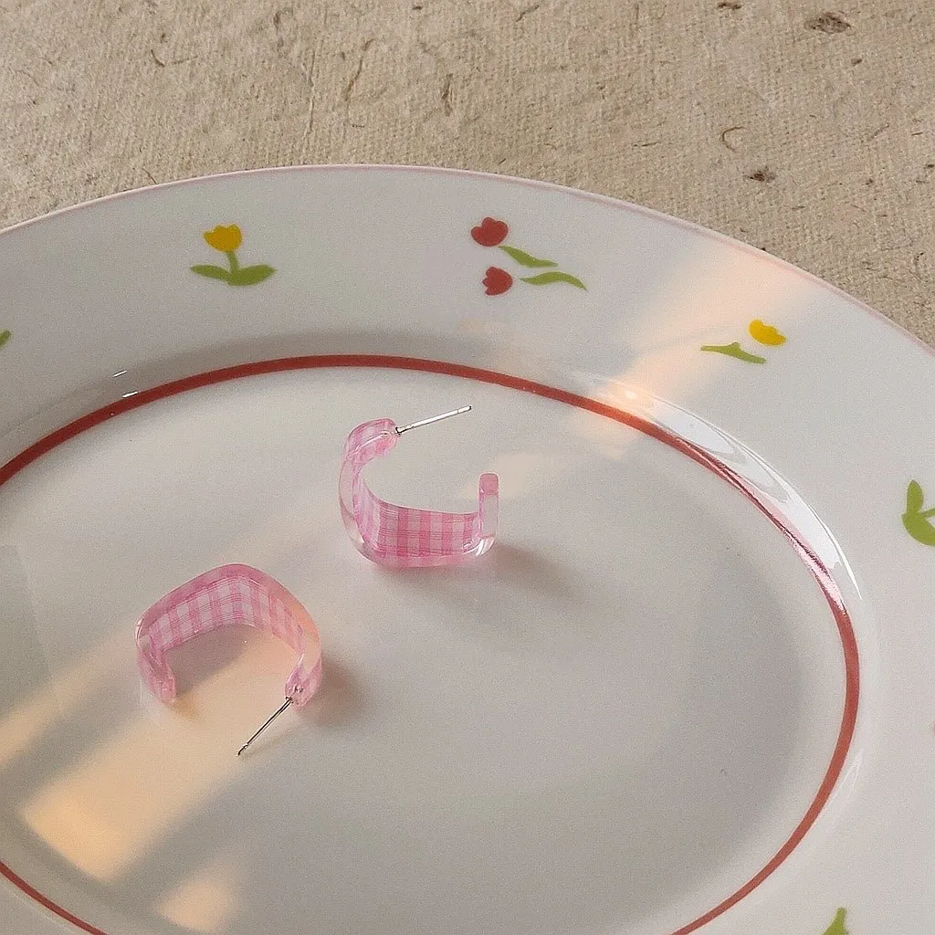 [Clearance] Gingham Earrings (3 Colors)