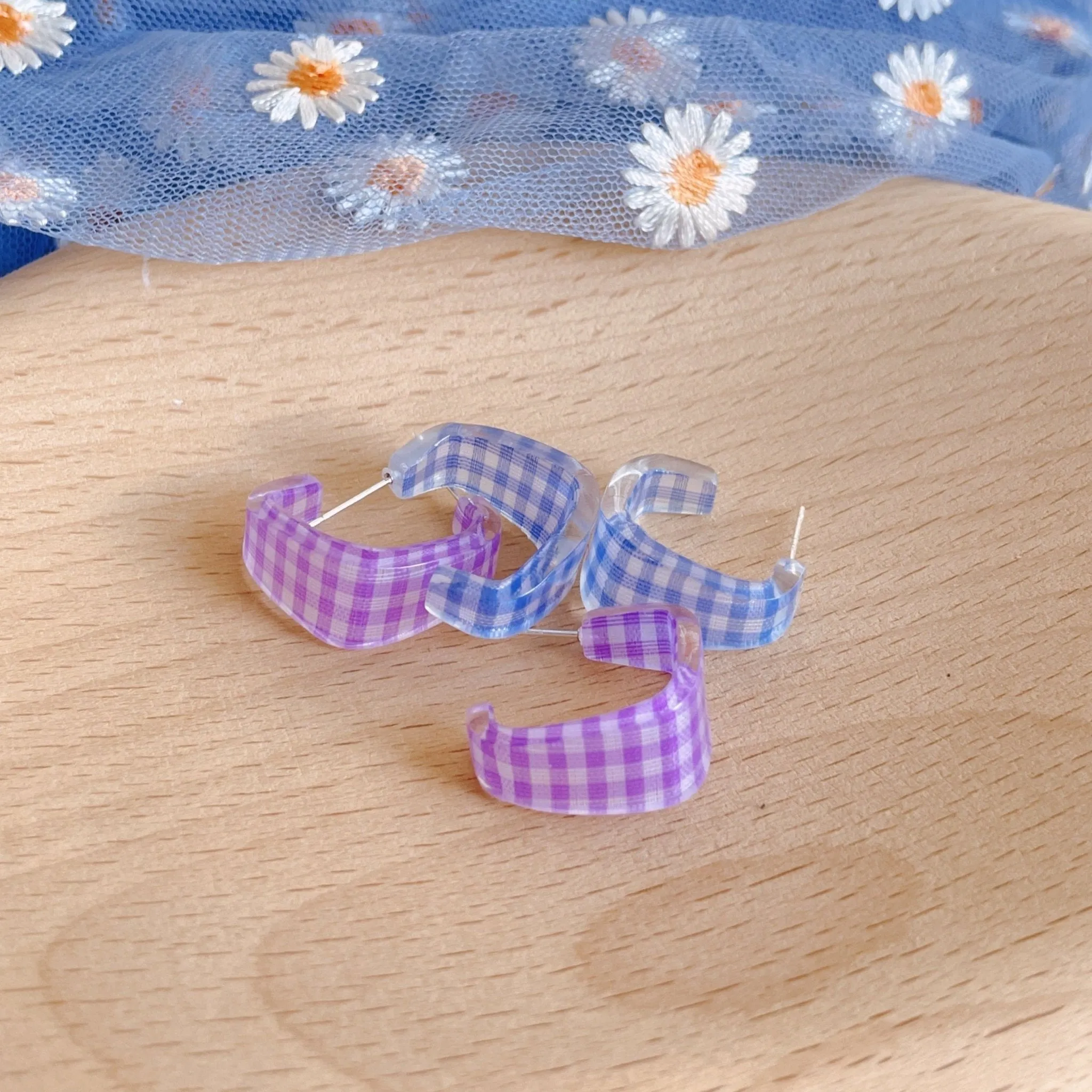 [Clearance] Gingham Earrings (3 Colors)