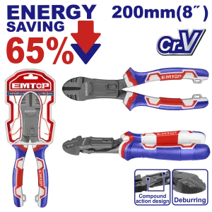 Clește cu vârf diagonal și funcție de debavurare, 200 mm (8"), 65% economie de energie - EPLRCD0851, EMTOP