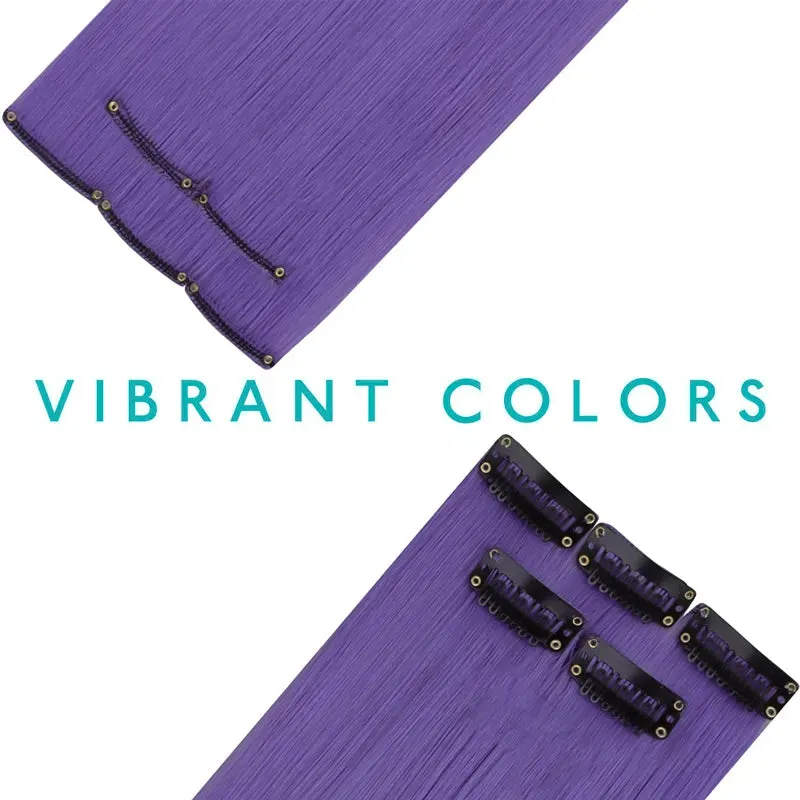 Clip In Seamless Reusable Hair Extensions Colored Silky Straight Human Hair 10Pcs/25g