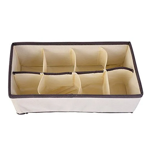 Collocation-Online Organizers Boxes For Underwear Bra Scarfs Socks Bra Storage Box Drawer Closet Home Storage,8 grids